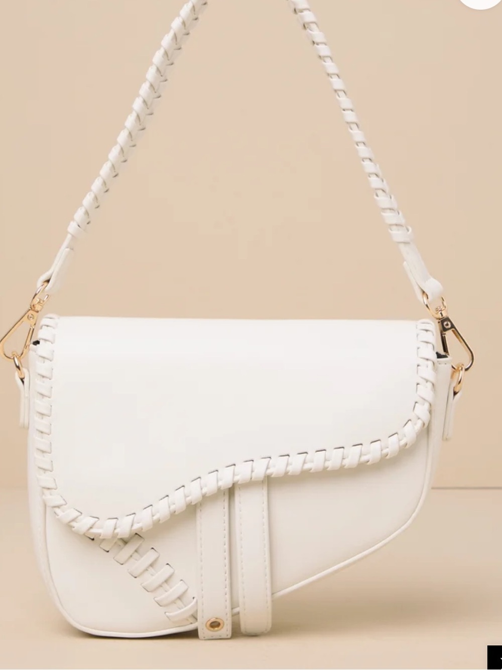 Lulu’s Sloane Ivory Saddle Bag